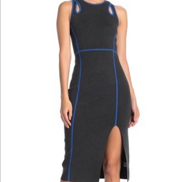 🆕 Bailey 44 Stretch Gray/Blue Midi Dress💙 - Picture 6 of 9